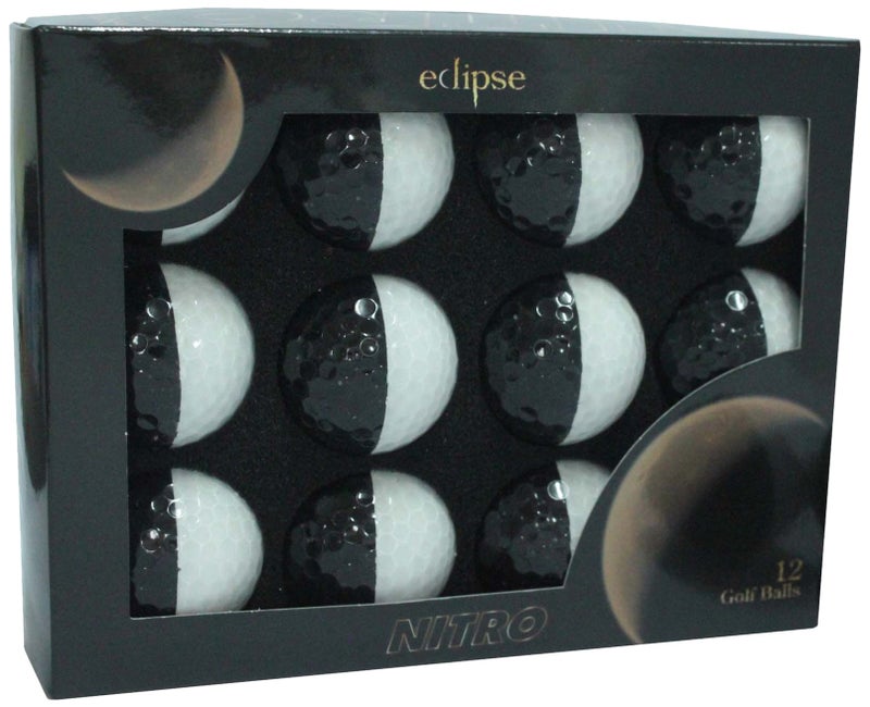 Nitro Eclipse Golf Balls, White/Black 12 Pack - Image 1